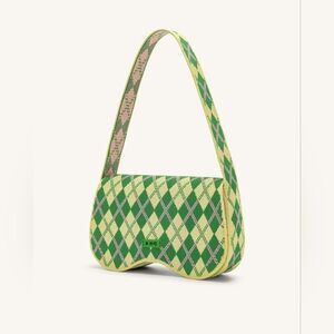 JW PEI BECCI KNITTED‎ SHOULDER BAG - LIGHT BLUE TAN AND PINK NWT